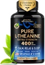 L Theanine 400 mg de L-Theanine Stress Relief (L-Theanine Stress Relief) Extra Strength Supplement (Supplément supplémentaire de la force) Fabriqué aux États-Unis