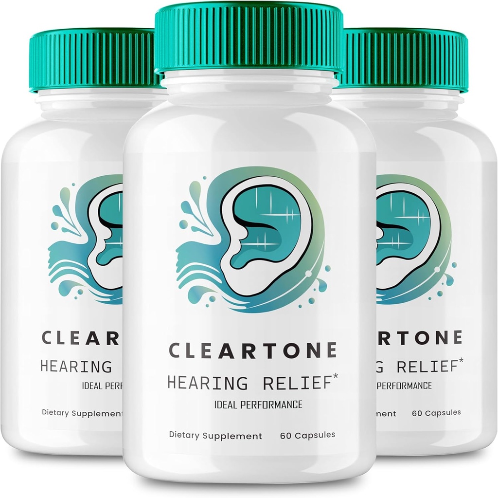 Cleartone Acouphène Relief pour Capsules d'oreilles, Supplément d'oreilles Cleartone, Traitement d'acouphène clair, Relief d'oreilles calmante - Force maximale, Avis Cleartone (3 Pack)