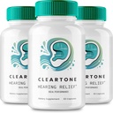 Cleartone Acouphène Relief pour Capsules d'oreilles, Supplément d'oreilles Cleartone, Traitement d'acouphène clair, Relief d'oreilles calmante - Force maximale, Avis Cleartone (3 Pack)