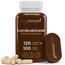 LongLifeNutri Lumbrokinase 100mg – Activité maximale 2 000 000 unités par portion, 120 capsules végétariennes, 2 mois d'approvisionnement, supplément enzymatique naturel pour la santé circulatoire, laboratoire testé, fabriqué aux États-Unis