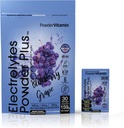 PoudreVitamine Electrolytes Poudre Plus, Keto, Raisin de bleuet, Zéro sucre, 1000mg Potassium, 120mg Calcium, 120mg Magnésium, Non-OGM, Zéro Calories, 30 Packets d'hydratation