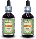 Noni (Morinda Citrofol) Glycérite, Fruits séchés organiques Extrait liquide sans alcool (marque: HerbalTerra, fièrement fabriqué aux États-Unis) 2x2 fl.oz (2x60 ml)