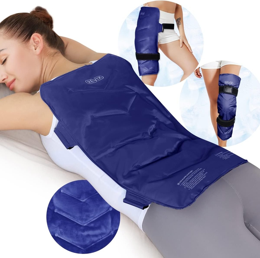 RETIX Large Ice Pack pour le dos, 13,0 x 21,0 Gel réutilisable Cold Pack pour la couverture complète du dos, Cold Compress Wrap pour épaule, hanche, soulagement des jambes, idéal pour la fatigue, la douleur musculaire et la récupération quotidienne, Marine