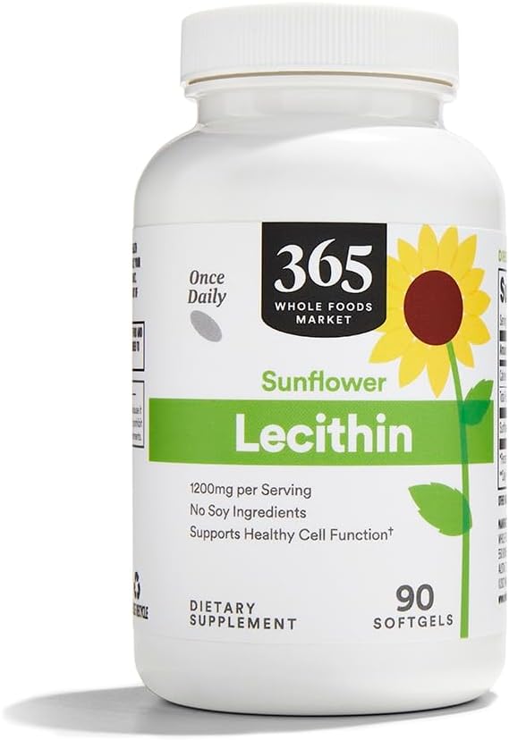 365 par Marché des aliments entiers, Lécithine de tournesol, 90 ct