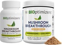 BiOptimizers Magnésium Breakthrough 4.0, (30 Capsules) et Mushroom Breakthrough Powder (Salted Caramel, 15 portions) - Naturel Sommeil et Cerveau Superfood & Supplément Bundle