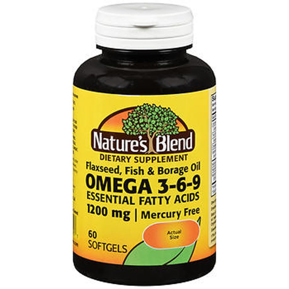 Mélange naturel Oméga-3-6-9 1200mg Softgels 60 Ct