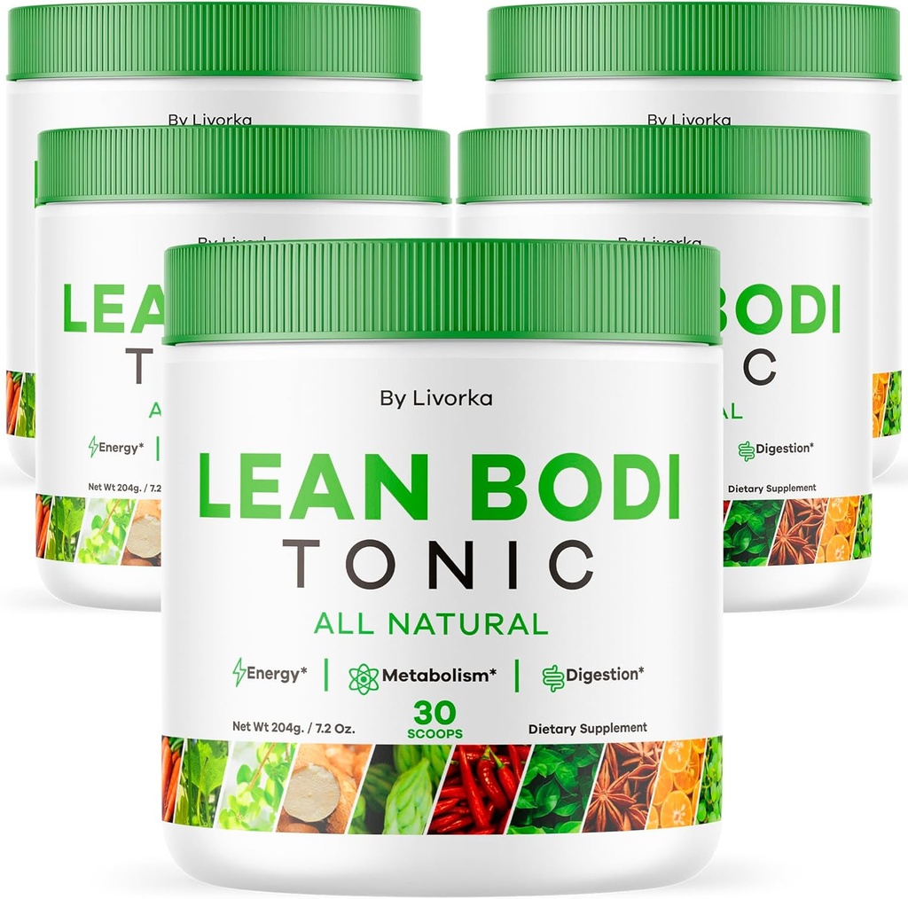 LIVORKA Lean Bodi Tonic, poudre de formule naturelle avancée, 150 portions pendant 5 mois, paquet de 5