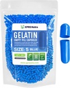 XPRS Nutra Taille 5 Capsules vides - 500 Compter Capsules de gélatine vides très petites - Pills Bricolage Capsule Remplissage - Gel de pilules rechargeables pour Do-It-Youlf Suppléments de vitamines (Blue)