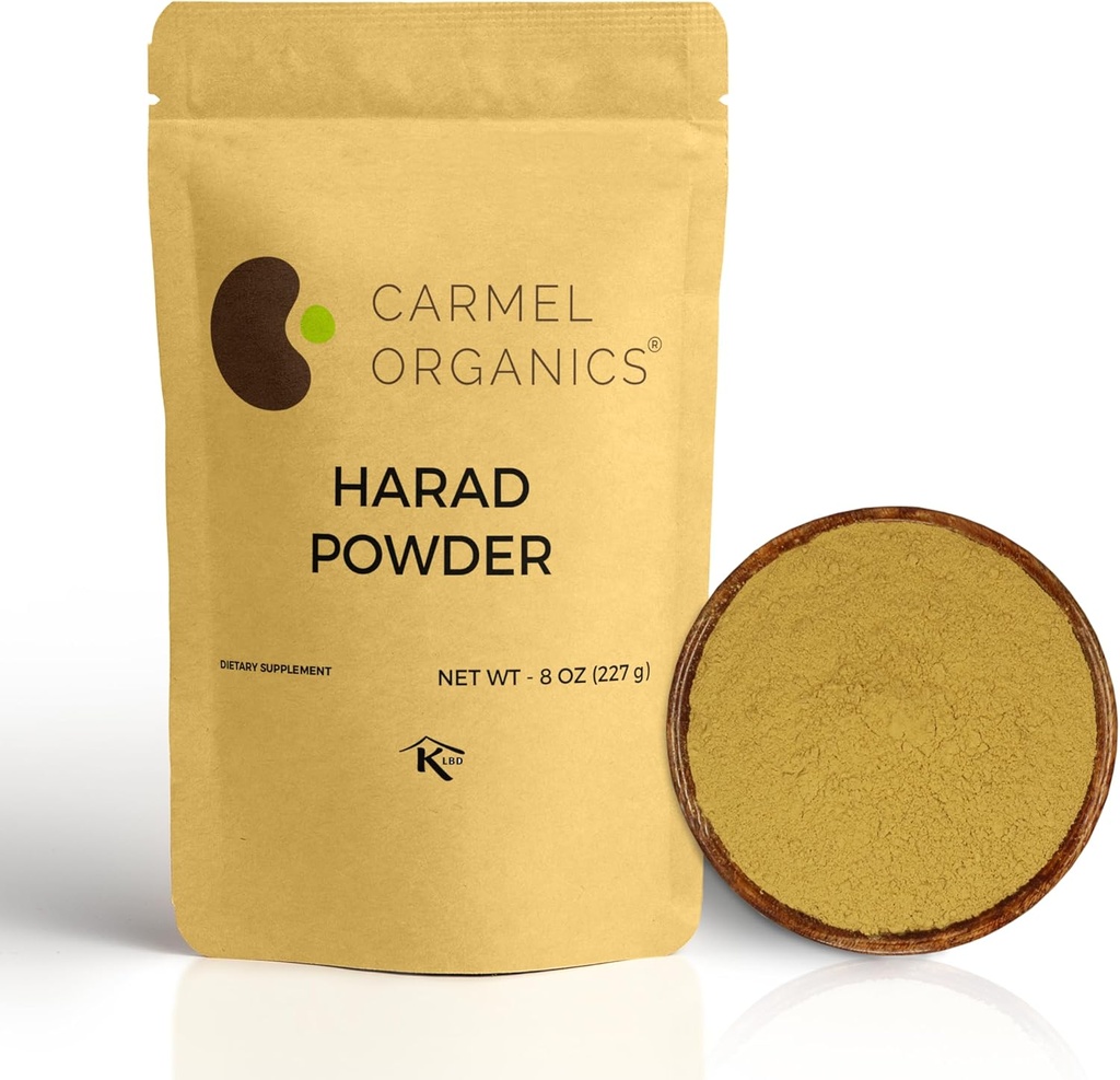 ORGANISMES DE CARMEL Poudre de fruits Harad/Haritaki 8 Ounce ou 0,5 Lb/227 Grams (paquet de 1) , naturel , aucun conservateur ajouté , non-OGM , poudre de Chebula Terminalia