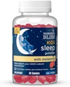Mama's Bliss Kids Sleep Melatonin Gummies, Sans Couleurs Artificielles, Saveurs ou Gélatine, Saveur de Fraise, Age 3+ (60 Gummies)