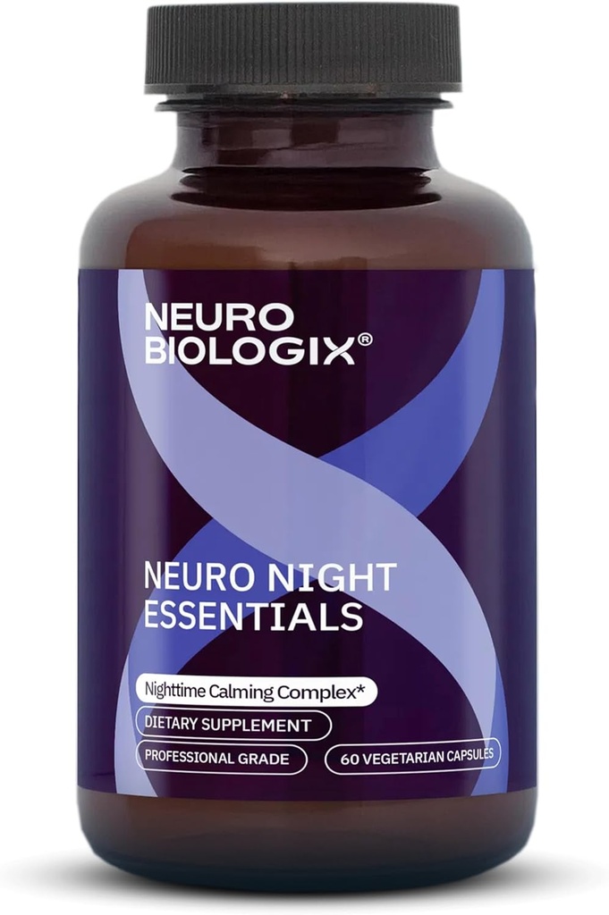 Neuro Night Essentials – Soutien naturel de la nuit avec GABA, Melatonine, Valérian Root, LTheanine, Magnésium et plus – favorise la relaxation, l'équilibre de l'humeur et le repos – 60 capsules de légumes – Fabriqué aux États-Unis