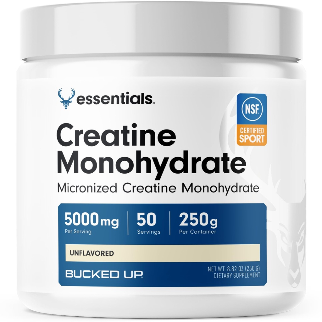 Monohydrate de créatine micronisée pur pour les femmes et les hommes - facile à mélanger et non aromatisé - 5G par portion - 50 portions - 250 grammes par contenant