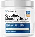 Monohydrate de créatine micronisée pur pour les femmes et les hommes - facile à mélanger et non aromatisé - 5G par portion - 50 portions - 250 grammes par contenant