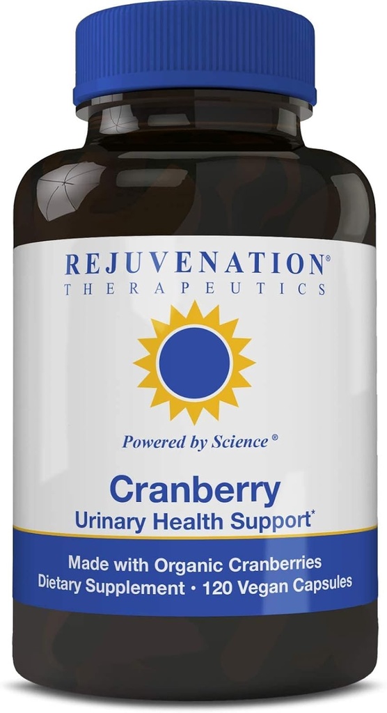 Rejuvenation Thérapeutique Canneberge biologique 160:1 Extrait (45 mg PAC = 40 000 mg de canneberge fraîche) - L'extrait de canneberge le plus potent (120 capsules végétaliennes, sans sucre, sans soja)