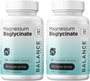 Bisglycinate de magnésium 200mg - supplément de magnésium chélaté à haute absorption - doux sur l'estomac, sans gluten, soutient le sommeil, les crampes musculaires et l'humeur positive - 120 capsules (paquet de 2)