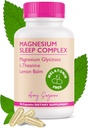 Complexe de Sommeil Magnésium avec Baume L-Theanine et Citron - Support de Sommeil Sans Melatonine pour Calme Naturel et Détente - Glycinat Magnésium - 90 Capsules