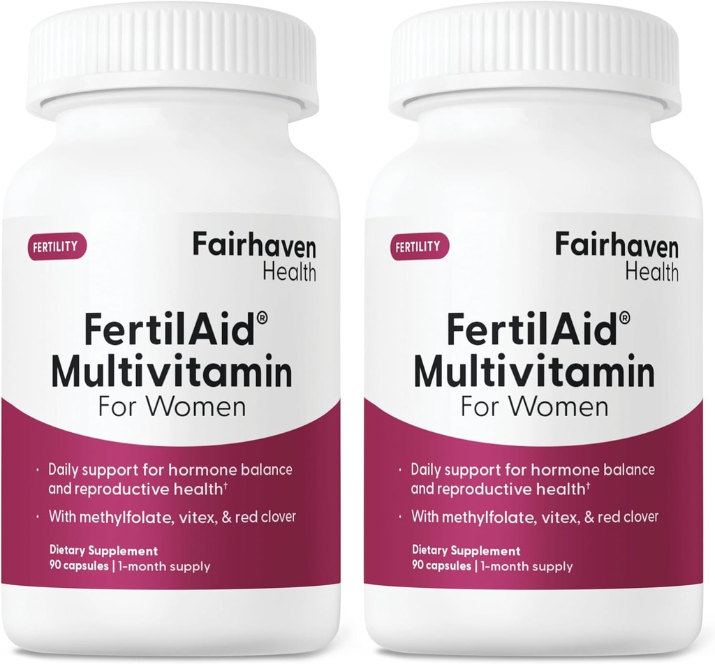Fairhaven FertilAid pour la santé des femmes Suppléments pour la fertilité de la vitamine prénatale pour les femmes Conception pour elle avec Vitex et Folate