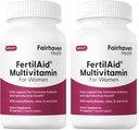 Fairhaven FertilAid pour la santé des femmes Suppléments pour la fertilité de la vitamine prénatale pour les femmes Conception pour elle avec Vitex et Folate