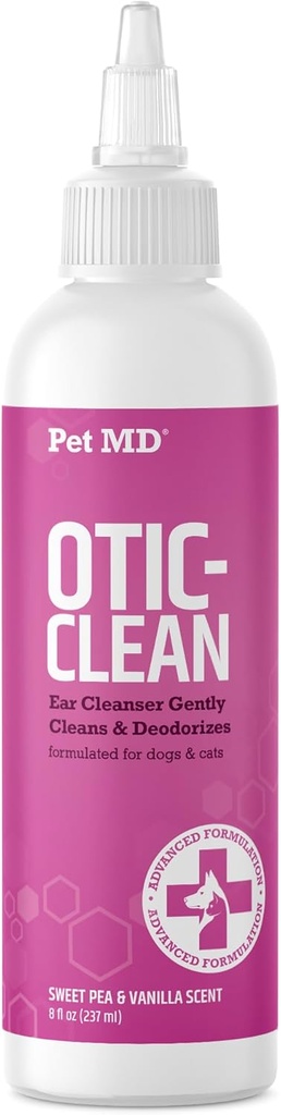 Pet MD Otic Clean Dog Ear Clean Nettoyant pour chats et chiens - efficace contre les infections, les démangeaisons et les contrôles Odor - 8 oz