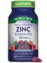 Nature's Truth Zinc Gummies for Adults.com 50mg.com 120 Comte.com Végétalien, sans OGM et supplément sans gluten.
