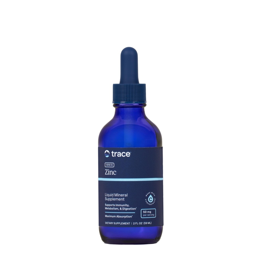 Trace Minerals Ionic Zinc - Supplément de zinc ionique pour le soutien immunitaire - Soutien de la digestion, de la croissance et de la santé de la peau - Chlorure et concenTrace - gouttes hautement absorbantes - 2 fl oz (48 portions)