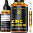 Suppléments de zinc 50mg de supplément de zinc liquide de zinc de gouttes de zinc glyciné pour les adultes de soutien de la santé immunitaire de métabolisme de supplément de soins de la peau de soins non-OGM de végétalien sans gluten