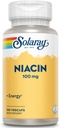 SOLARAY Niacine 100 mg, Vitamine B3: Santé de la peau, système nerveux et support de circulation