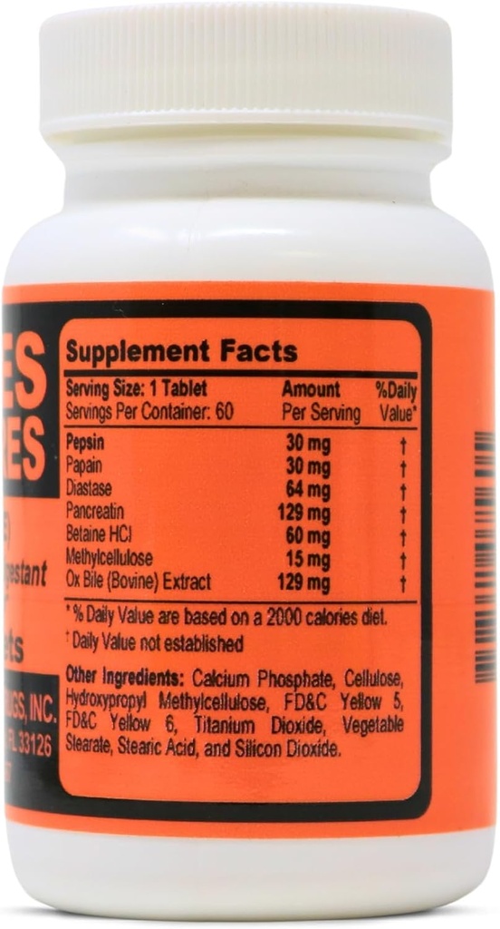 (OX Bile) with Enzymatic Digestan 60 Tablets.