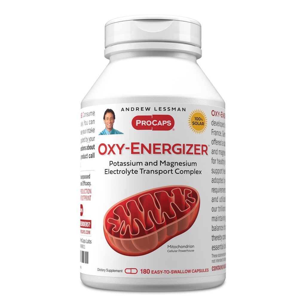 ANDREW MOINSMAN Oxy-Energizer 180 Capsules - Combinaison de deux électrolytes-minéraux vitaux Complexe d'aspartate de potassium-Magnésium-Citrate pour soutenir la production d'énergie cellulaire optimale. Aucun additif