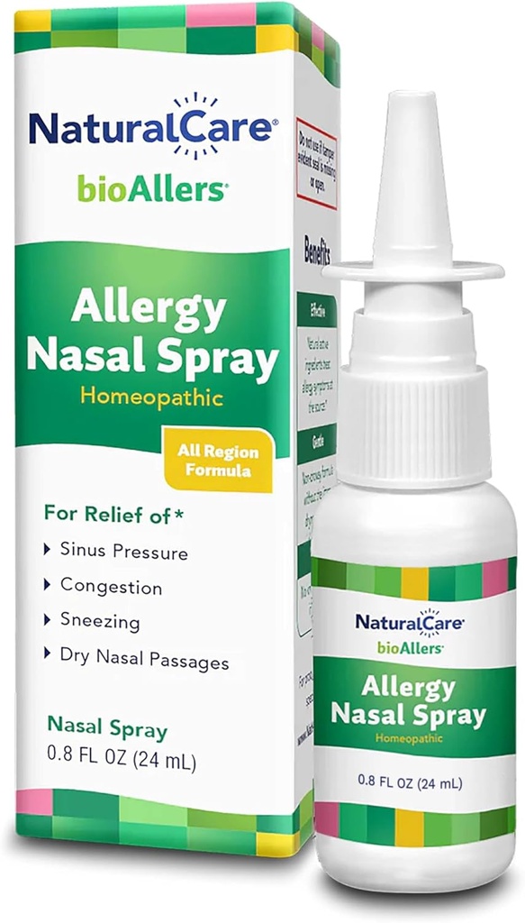 NaturalCare Allergie homéopathique Spray nasal par bioAllers, 1 Fl Oz. Peut aider à soulager la pression du sinus, la congestion, éternuement, nez runny et démangeaison, yeux aqueux
