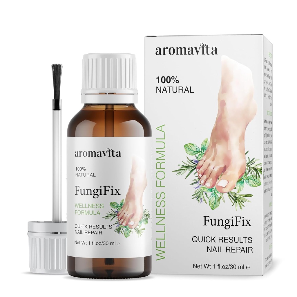 FungiFix Réparation totale des ongles avec l'huile d'origan, huile d'arbre à thé et vitamine E – Une formule pour les ongles plus forts, améliore l'apparence des ongles et des ongles, favorise la récupération des ongles, végétalien, 1 fl. Oz
