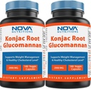 Nova Nutritions 2 Pack Glucomannane à la racine de Konjac 2000 mg/végétaux de service 180 Nombre (total 360 Capsules)