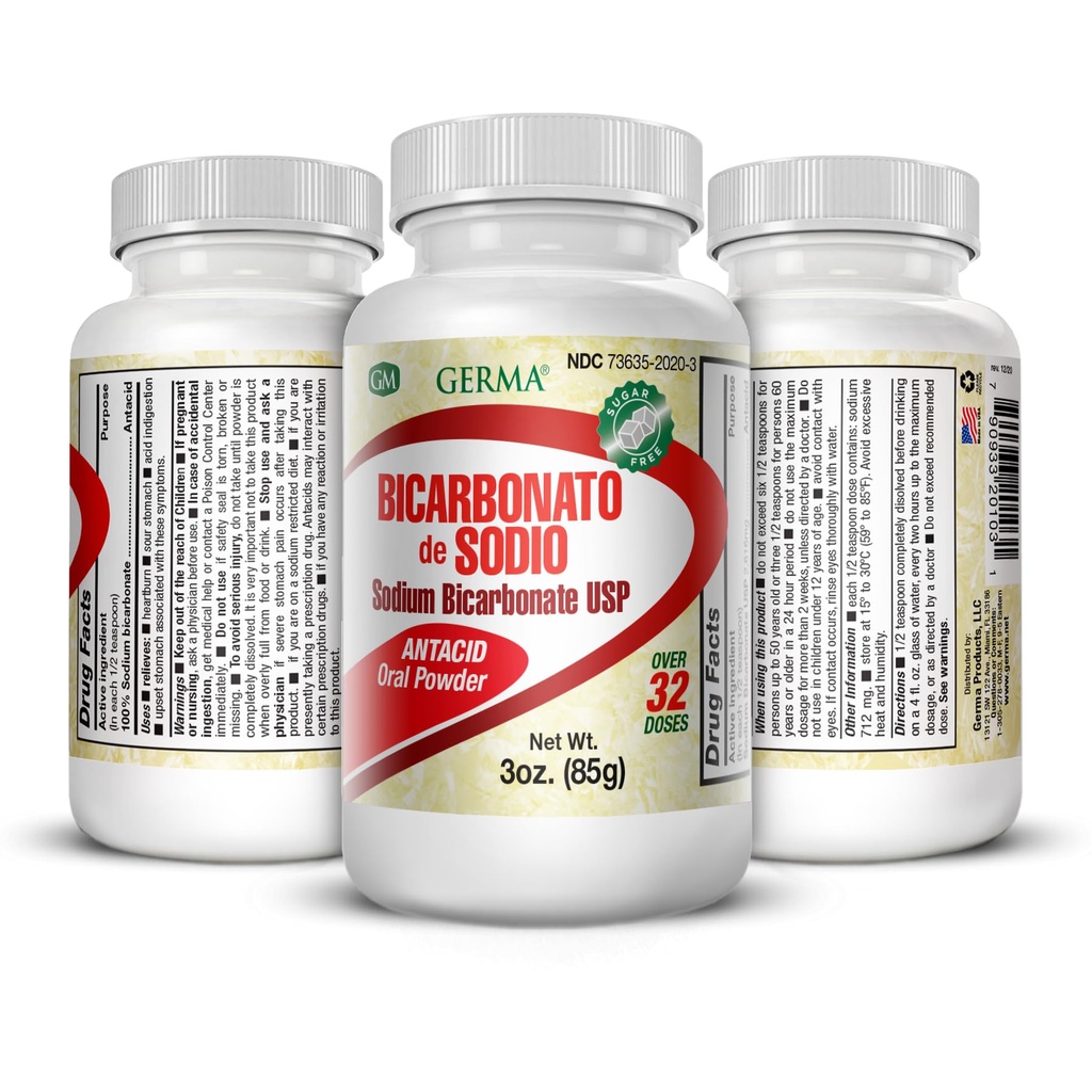 Bicarbonate de sodium USP 3oz Poudre Bicarbonato de Soda 3-PACK