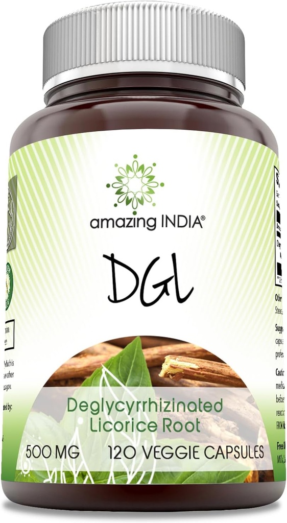 Inde incroyable DGL 500 mg 120 Capsules de légumes Supplément