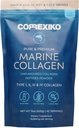 CORREXIKO Supplément en poudre de collagène marin non aromatisé - 10 000 mg de peptides de collagène double hydrolysé par portion - formule pour l'absorption maximale - cheveux, peau et ongles - 15oz, 42 portions