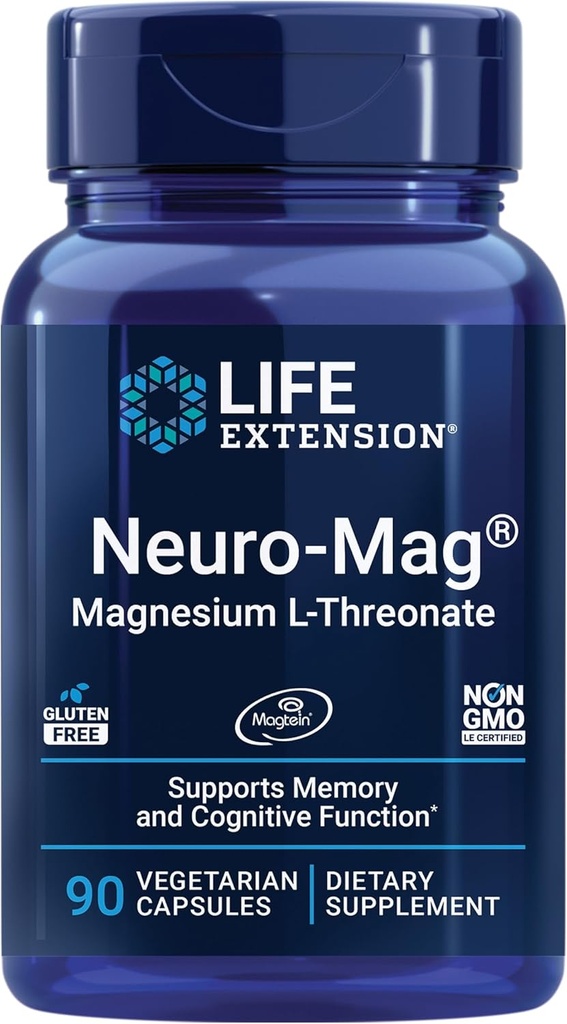 Extension de vie Gamma E Tocophérols mixtes et tocotriénols 60 Softgels et Neuro-mag Magnésium L-thréonate 90 Capsules végétariennes Bundle