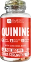 Comprimés de quinine - Capsules de quinine avec Cinchona Bark - Pills pour le support immunitaire - Supplément de quinine - Fabriqué aux États-Unis - Capsules de quinine extra-résistante - Pills de quinine à base de plantes