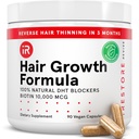 iRestore Hair Growth Supplement - Vitamines de perte de cheveux pour les femmes et les hommes - Biotin Multivitamins & DHT Blocker pour réduire la peau mince - Pilules de repousse des cheveux - 30 jours d'approvisionnement 90 Compte (paquet de 1)