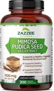 Zazzee Mimosa Pudica graines 10:1 extrait, 200 capsules végétaliennes, 1100 mg, 3+ mois d'approvisionnement, Potent 10:1 extrait, non-OGM et tout-naturel