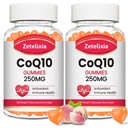 2 Pack CoQ10 Gummies, 5X Better Absorption Coenzyme Q10 for Cellular Energy and Antioxidant Support, 120 Peach Gummies