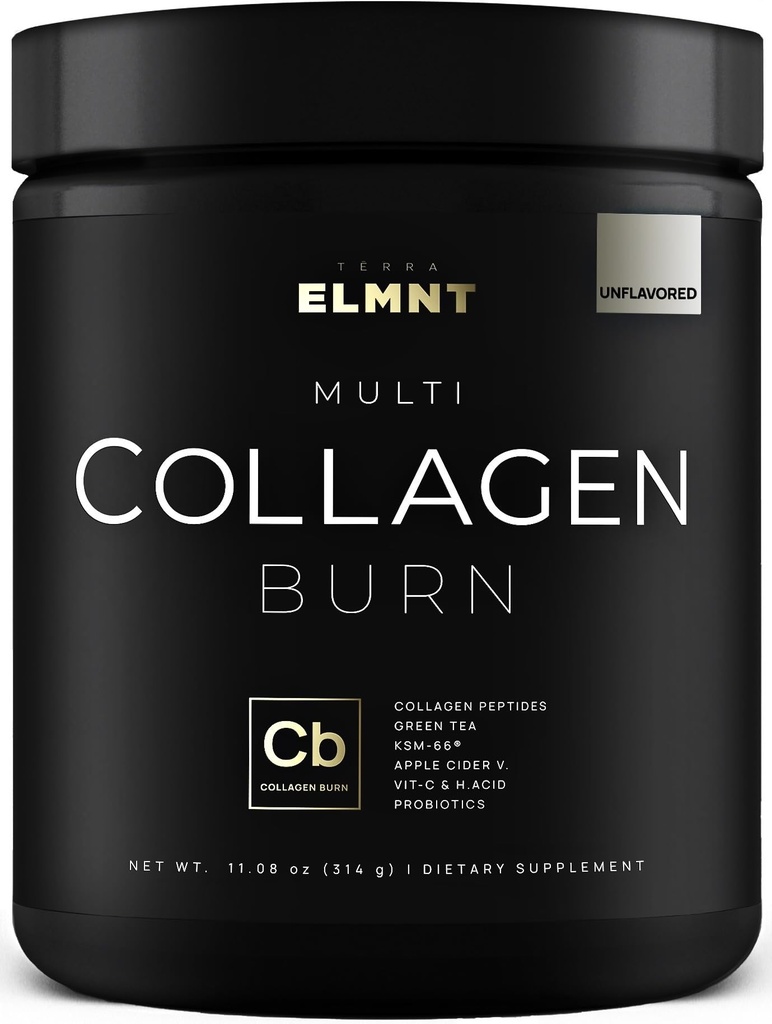 ELMNT Super Collagen poudre pour femmes perte de poids + beauté w probiotiques, acide hyaluronique, vinaigre de cidre de pomme, KSM-66, biotine - supplément de protéines multi collagènes premium Colagen pour femmes (non aromatisé)