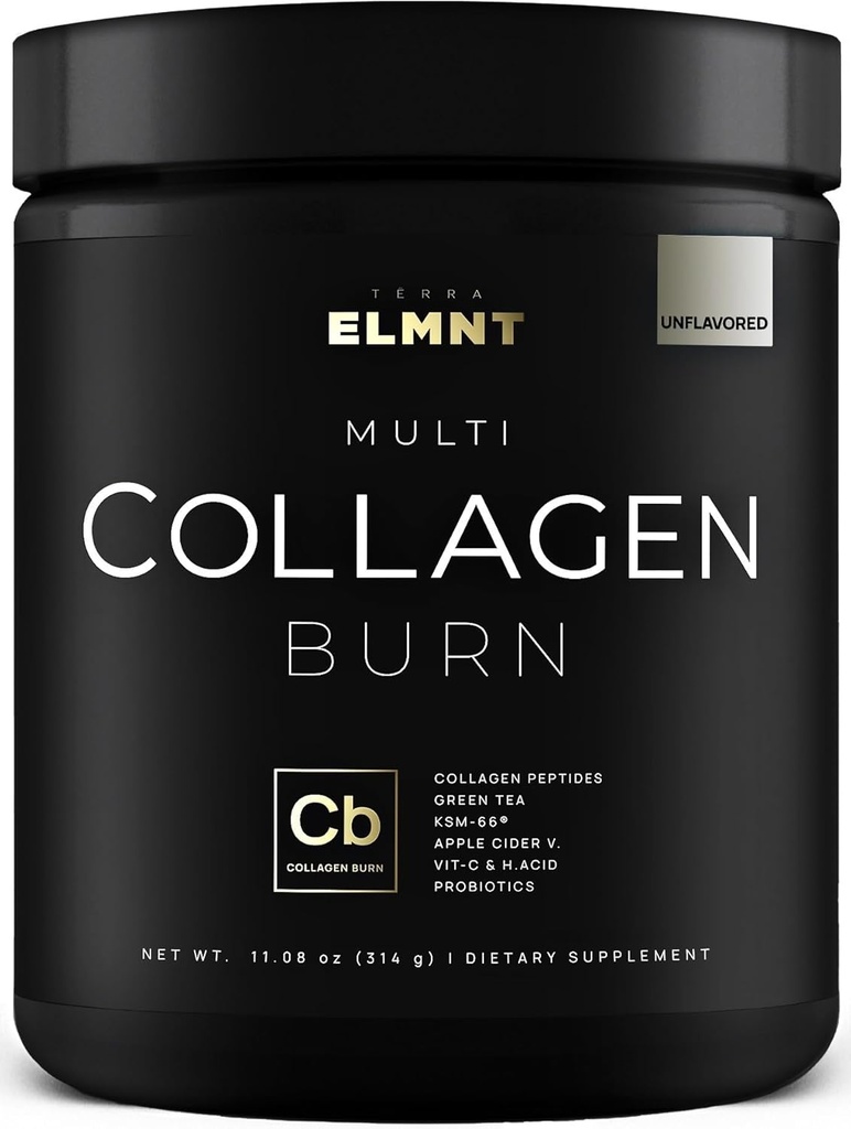 ELMNT Super Collagen poudre pour femmes perte de poids + beauté w probiotiques, acide hyaluronique, vinaigre de cidre de pomme, KSM-66, biotine - supplément de protéines multi collagènes premium Colagen pour femmes (non aromatisé)