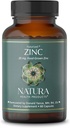 Produits de santé Natura Supplément de 25 mg de zinc - soutient la santé cellulaire et une réponse immunitaire saine - Zinc alimentaire hautement biodisponible (60 capsules)
