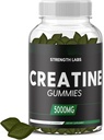 Créatine sans sucre 5g pour les hommes et les femmes - Créatine à croquer Monohydrate Gommies construire la taille avec L-Theanine et vitamine B12 5000mg Bodybuilding Builder Force Muscle - pré-entraînement croissance