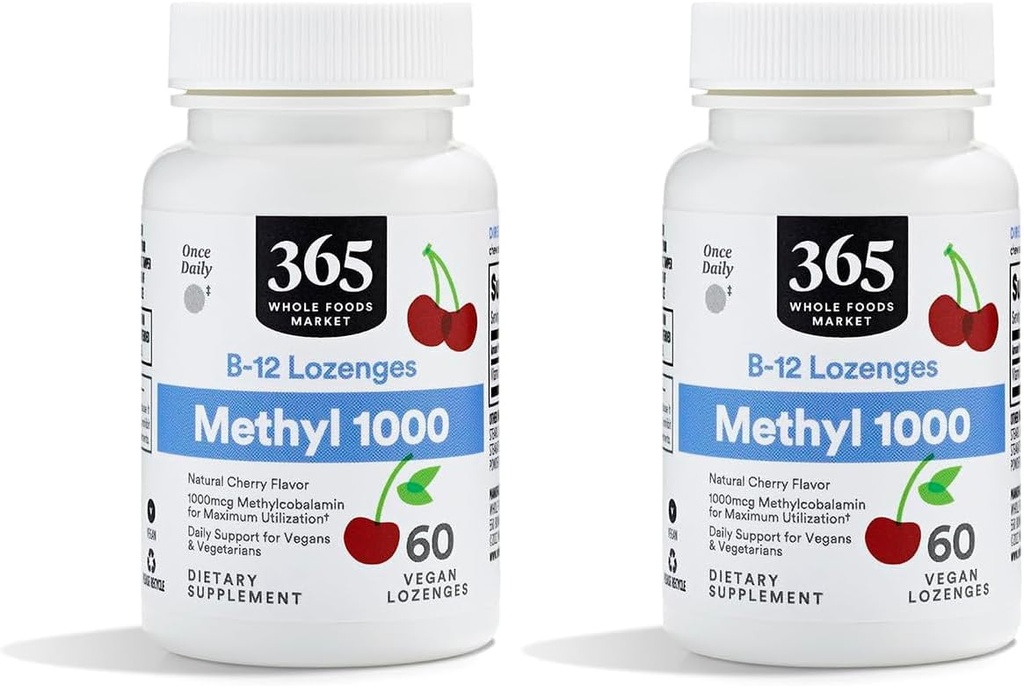 Marché des aliments entiers, méthyl B-12 Lozenges 1000mcg, goût de cerise, 60 ct (paquet de 2)