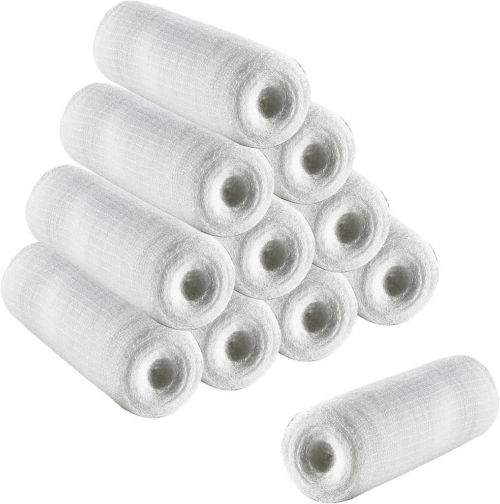 Gauze Rolls 12 Pack Stretch Bandages Cotton Mummy Wraps for Hand Wrap Dressing Ankles & Knees 6cm x 4m