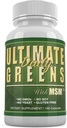 Daily Health, Ultimate Greens with MSM 1925mg Vegan Friendly Natural Ingredients Superfood Légume Alcalinisation nutritionnelle Imune Supplément de soutien énergétique 180 capsules (1 mois)