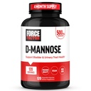 FACTEUR DE FORCE D Mannose, D-Mannose 500mg Supplément à l'appui de la santé urinaire pour les femmes et les hommes, Suppléments de contrôle de la vésicule, Qualité Premium, Vegan, Non-OGM, 120 Capsules