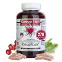 Kroeger Herb Products, Circu Flow, Supplément Hawthorn pour le soutien cardiaque, Supplément de circulation quotidienne, favorise la fonction cardiovasculaire avec Berry Hawthorn, Non-OGM, 270 Capsules, Fabriqué aux États-Unis