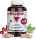 Kroeger Herb Products, Circu Flow, Supplément Hawthorn pour le soutien cardiaque, Supplément de circulation quotidienne, favorise la fonction cardiovasculaire avec Berry Hawthorn, Non-OGM, 270 Capsules, Fabriqué aux États-Unis